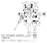 OZ-07AMS Aries Front View Lineart