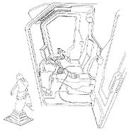 Cockpit of simple, ground-use work loader