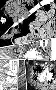 Left leg sliced off (top), destroys F90 Unit 1's head (bot)