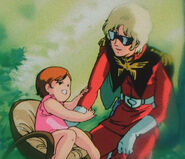 A young Mineva Lao Zabi plays with Char Aznable as appeared in Char's memory (Z Gundam)