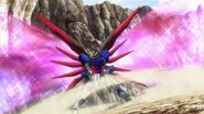Shimon's Destiny Gundam activating its Wings of Light (Ep 07)