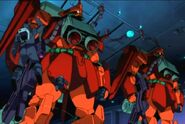 Close-up of Marasais equipped with beam rifles and Ballute Systems (Mobile Suit Zeta Gundam movie: Heirs to the Stars)