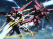 Trading blow with Aile Strike Gundam (Flashing Blades, Original)