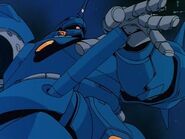 Kämpfer prepares to draw beam saber being stored in right hip