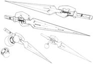 Lineart of GN Long Blade, GN Short Blade and their mounts