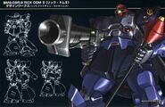 Colour art and design works from 1/144 HGUC MS-09R-2 Rick Dom II model kit (2004)