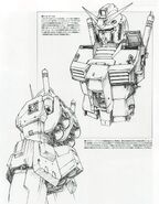 Upper body details of the Gundam "G-3" re-illustrated by Kyoshi Takigawa ("Master Archive Mobile Suit RX-78 Gundam", GA Graphic; 2011)