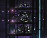 Impulse Gundam's modules in Minerva's hangar