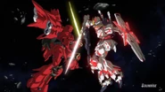 Unicorn Gundam (NT-D) vs Sinanju 01 (Unicorn 0096 Ep5)