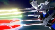 The Freedom intercepted and disabled the ZAFT mobile suits, allowing Lacus' shuttle to safely escape into space