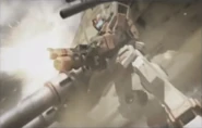 Firing Railcannon in Gihren's Greed: Menace of Axis V