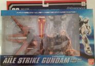 Advanced Mobile Suit in Action (AMSiA / AMIA) "GAT-X105 Aile Strike Gundam (Deactive Mode Version)" (2003): package front view.