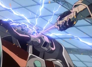 Sweatson Stero's unit stabbed by Turn A's beam saber