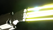 Firing Wired 5-barrel Mega Particle Cannon (Gundam Thunderbolt ONA)