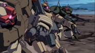 Zeon Remnant's Dwadge with Desert Zaku and MS-09F/trop Dom Tropen