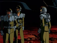 Delaz Fleet's MS pilots, from left: Gaily, Adamski and Bob (from Gundam 0083 OVA)
