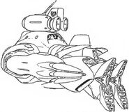 Equipped with Hydrojet booster packs: line art