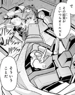 Firing Short Beam Rifle at a disabled RF Gelgoog