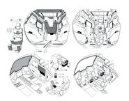 Rodi frame series cockpit (Top left: Pilot seat with extendable connector plug for Alaya-Vijnana System)