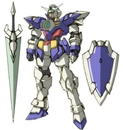 Front view, with Liberta Sword and Shield