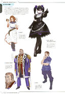 Concept and character art for Commander Dustov (bottom left), Constable Ox (bottom right) Olivia (top left), and Marie (top right)