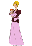 Zenna Zabi holding baby Mineva Lao Zabi (Mobile Suit Gundam)