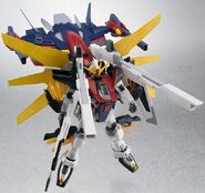 Robot Damashii GX-9901-DX Gundam Double X (Tamashii Web exclusive; 2013): product sample docked with Robot Damashii G-Falcon