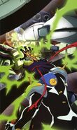 Domon using the Shining Finger to defeat Neros Gundam.