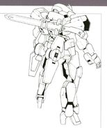 Rear of Iok Kujan's Graze Commander Type, with Multi-Rack Backpack, Battle Blade, and Ground Booster