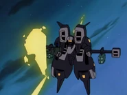 OZ's Aries firing Chain Rifle and with Missile Pods mounted on wings