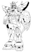 XXXG-01SR Gundam Sandrock Front View Lineart