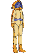Wearing Zeon space Suit