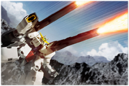 CB-002/GD Raphael Gundam Dominions firing its back-mounted GN Bazookas
