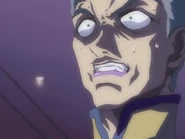 Djibril reacting to Durandal revealing him and the rest of the Logos on screen. (The World Revealed, Original version)