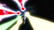 Freedom Gundam firing in Full Burst Mode