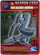 A picture of weapons commonly used by Zako Soldiers from the SD Gundam Force Collectible Card Game