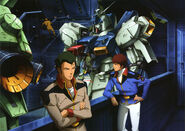 A Re-GZ in a mobile suit hanger (Gundam Perfect File)