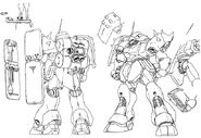 Various linearts of Geara Doga (Rezin Schnyder Custom)