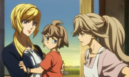 Akatsuki with Kudelia and his mom, Atra