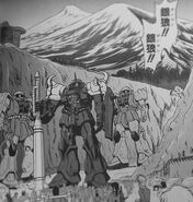 Zaku II Ground Types (left armed w/100mm Machine Gun and right) as seen on Zeon MS Boys: The War of Independence
