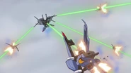 Destroying multiple enemies with High-Energy Beam Rifle and GDU-X5 Mobile Beam Assault Cannons (A New Flag, HD Remaster)