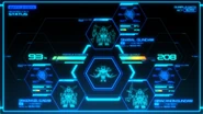 Status screen showing data of Snibal-Drago-Gira and its three component SD Gunpla