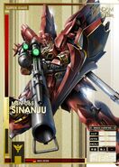 Sinanju as featured in Gundam U.C. Card Builder (variations)