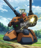 Custom Gunpla in MS-06V Zaku Tank Colors armed with Giant Gatling