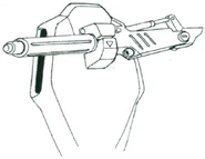 Beam Scythe stored on rear skirt