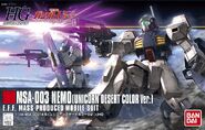 1/144 HGUC "MSA-003 Nemo (Unicorn Desert Color Ver.)" (2013): box art