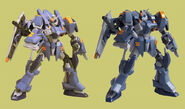 Blu Duel model kit front views - left: painted and detailed; right: straight assembly