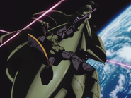 Gelgoog defending a Musai cruiser near the Earth orbit (The 08th MS Team OVA)