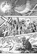 Liaoya cutting through an Aries (The Glory of Losers manga)