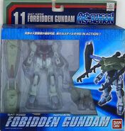 Advanced Mobile Suit in Action (AMSiA / AMIA) "GAT-X252 Forbidden Gundam" (2003): package front view.